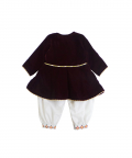 Wine Velvet Tunic With Bottoms Romper