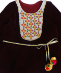 Wine Velvet Tunic With Bottoms Romper