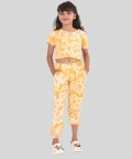 Iced Mango Tie Dye Summer Jogger Set For With Crop Top