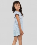 Blue Polka Dot Blockprinted Nightwear Set With Shorts