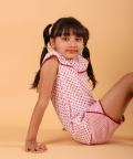Red Polka Dot Blockprinted Nightwear Set With Shorts