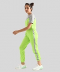 Green Pure Cotton Summer Jogger Set For With Crop Top