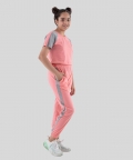 Fusion Coral Pure Cotton Summer Jogger Set For With Crop Top