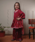 Purple Printed Sharara Set With Dupatta