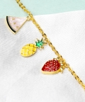 Silver Mixed Fruit Chain Bracelet