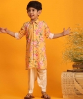 Multicolor Base Yellow Kurta Patiala Set