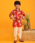 Multicolor Base Red Kurta Patiala Set