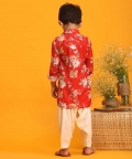 Multicolor Base Red Kurta Patiala Set