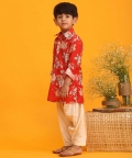 Multicolor Base Red Kurta Patiala Set