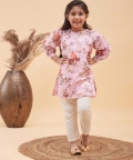 Pink And Cream Kurta And Pant Set