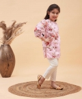 Pink And Cream Kurta And Pant Set