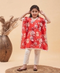 Red And Cream Kaftan And Pant Set