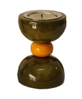 Vibha Hour Glass Candle Holder Green