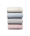 Blue Organic Cotton Winter Blanket Close Knitted
