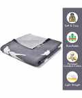 Vkaire Dark Grey Deer Baby Blanket 