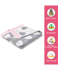 Vkaire Little Heart Reversible Baby Blanket with Pink Border 