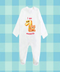Personalised Hey! Teddy 1st Month Birthday Romper