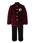 Wine Bandhgala Jacket Set