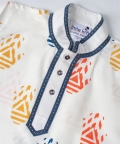 White Hand Block Printed Kurta Set