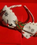 Double Bow Beaded Xmas Santa Hairband