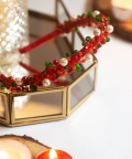Choko Xmas Jewels Beaded Hair Band - Red