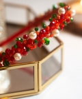 Choko Xmas Jewels Beaded Hair Band - Red