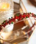 Choko Xmas Jewels Beaded Hair Band - Red