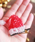 Santa Claus Xmas Cap Hairclip - Red