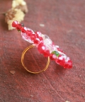 Embellished Butterfly Xmas Ring - Red