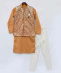 Yellow Embroidered Nehru Jacket Set