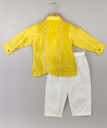 Yellow Flap Kurta Pajama Set