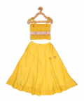 Yellow Gathering Round Ghagra Set