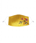 Yellow Hand Embroidered Face Mask For Adult 