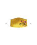 Yellow Hand Embroidered Face Mask For Kids