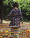 Zig-Zag Panelled Kurta Set
