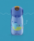 Zoku Kids Flip Straw Bottle, Blue, 415 ml