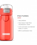 Zoku Flip Gulp Kids Bottle, Red, 475 ml