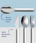 Zoku Stainless Steel Kids Pocket Utensil Set, Shark