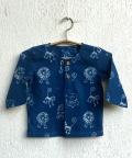 Whitewater Kids Unisex Organic Zoo Print Indigo Kurta Pants