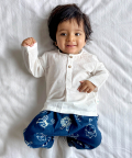 Whitewater Kids Unisex Organic Zoo Bag Zoo And White Kurta Zoo Pants