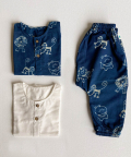 Whitewater Kids Unisex Organic Zoo Bag Zoo And White Kurta Zoo Pants