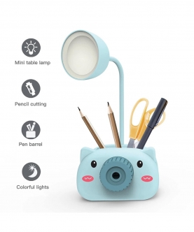 3 In 1 Camera Style Led Light Lamp Pen Holder Table Lamp