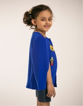 Monkey Embroidered Cape 