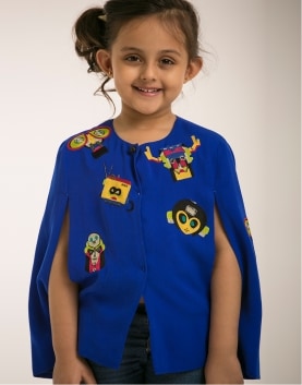 Monkey Embroidered Cape 