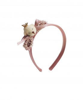 Cream Teddy With A Crown Alice Band