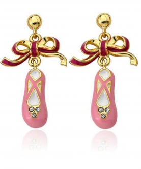 Crystal Ballet Shoe Dangle Earring