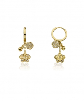 Butterfly & Cz Flower Cluster Dangle Earring
