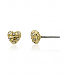 Crystal Quilted Heart Stud Earring