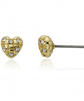 Crystal Quilted Heart Stud Earring