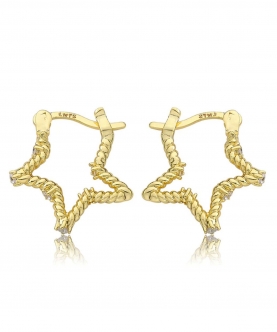 Small Rope Star Hoop Earring